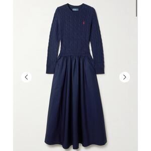 Polo Ralph Lauren Cable Knit A-Line Maxi Dress Size Medium